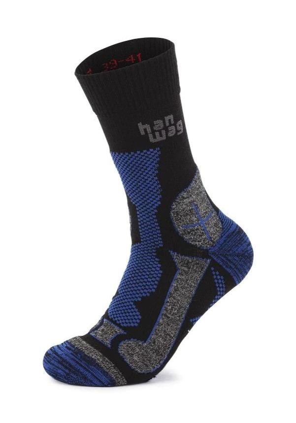 Calcetines Trek-Merino - Color: Black-Royal Blue