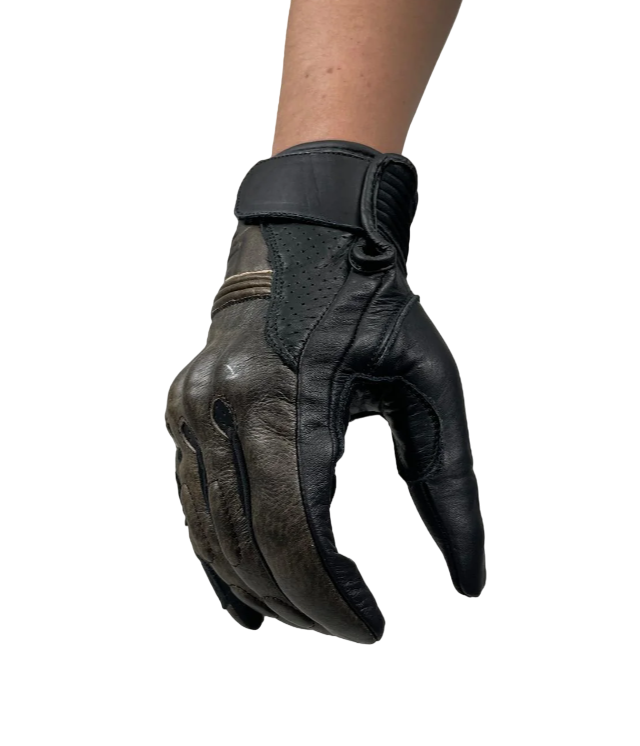 Miniatura Guantes Moto Calle Cuero - Color: Cafe