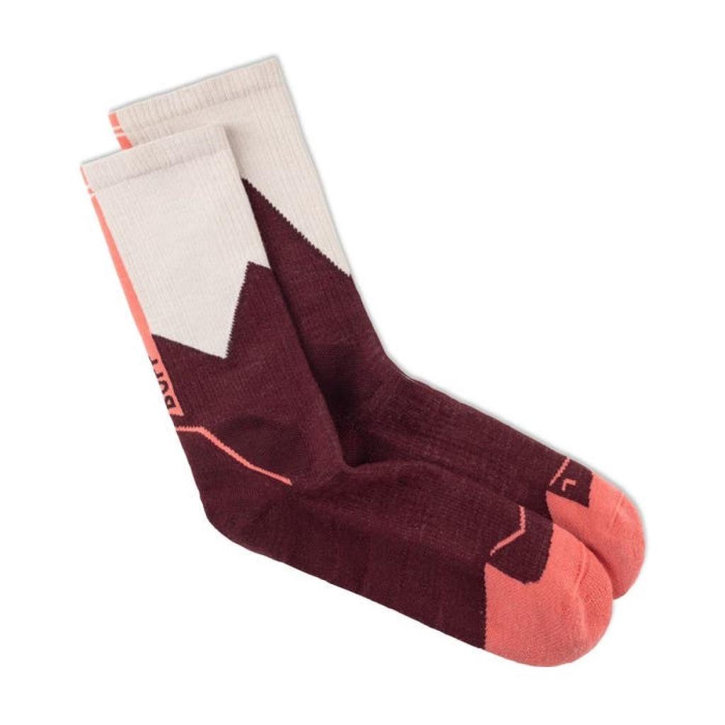 Miniatura Calcetines Lana Merino Grosor Medio, Caña Media - Color: Vino