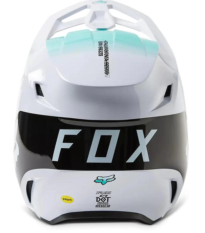 Miniatura Casco Moto V1 Toxsyk  - Color: Blanco - Celeste