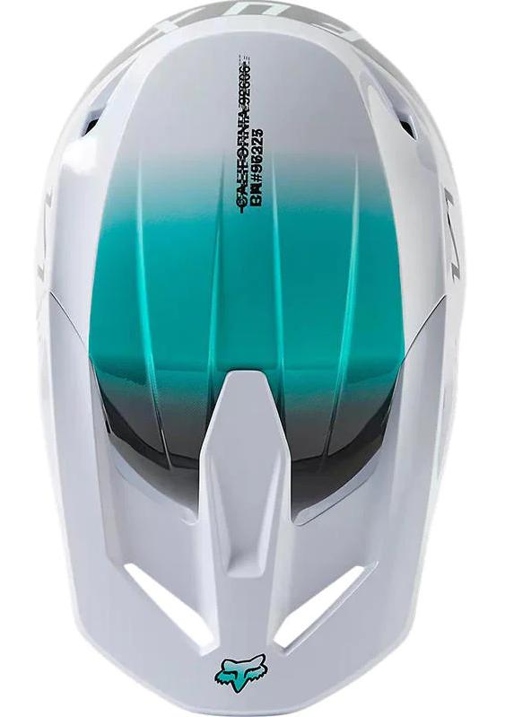 Miniatura Casco Moto V1 Toxsyk  - Color: Blanco - Celeste
