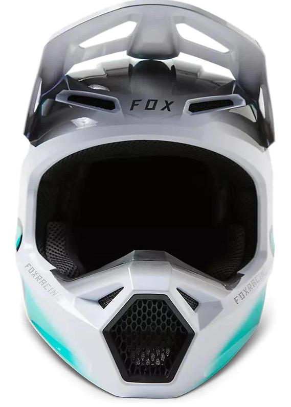 Miniatura Casco Moto V1 Toxsyk  - Color: Blanco - Celeste