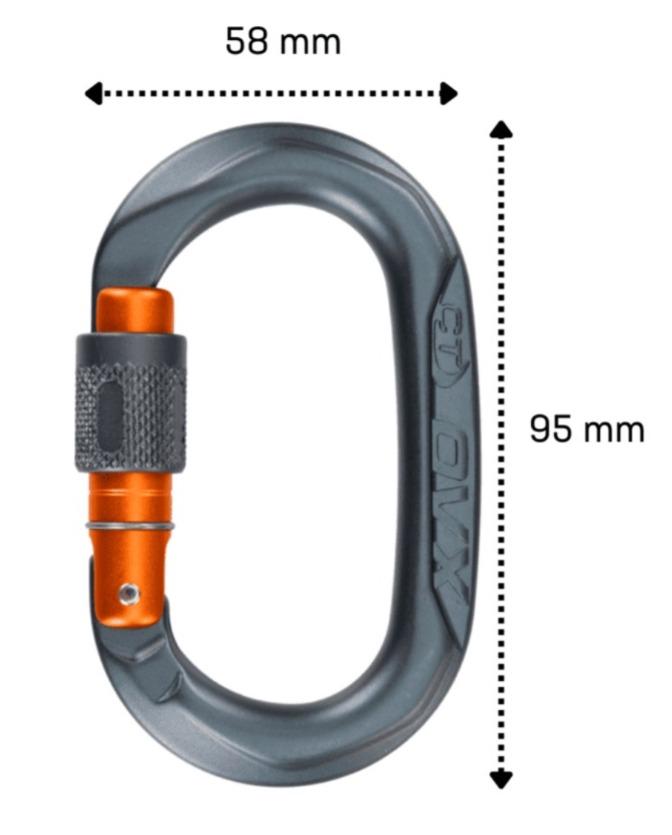 Mosquetón Aluminio Oval Rosca 24kN OVX