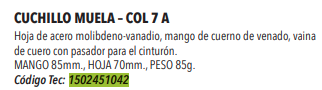 Cuchillo Col-7A -