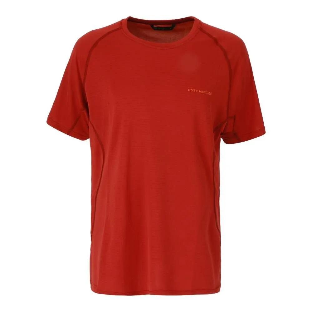 Polera Deportiva Manga Corta Fast Hombre  - Color: Rojo