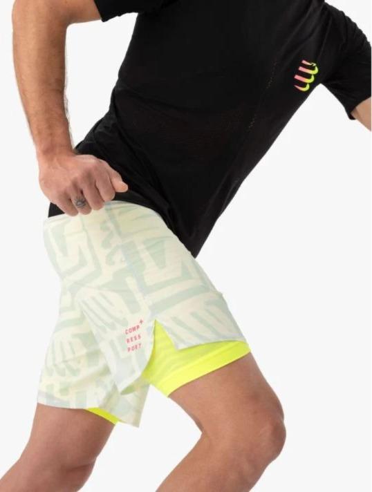 Miniatura Short Trail Racing 2-In-1 Short M - Color: Gris-Negro-Amarillo