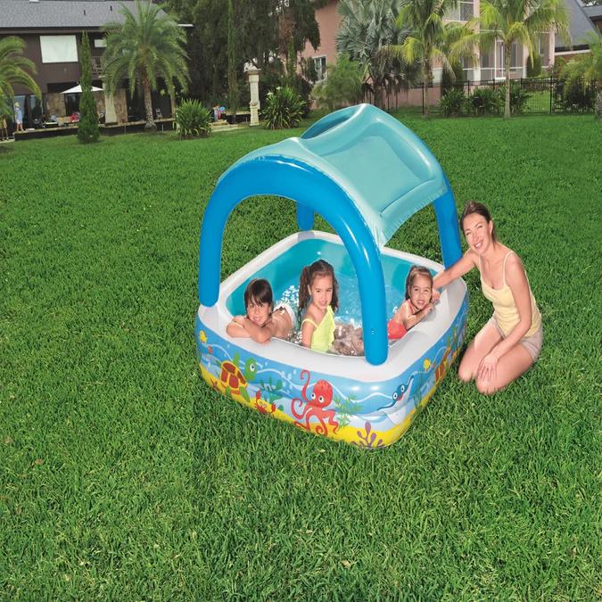 Piscina Inflable Con Toldo 1,40m x 1,40m x 1,14m -