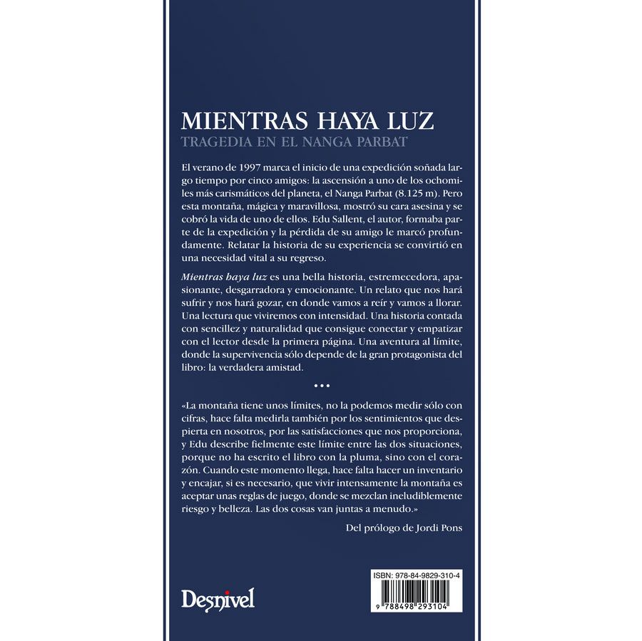 Libro Mientras Haya Luz. Tragedia en el Nanga Parbat -