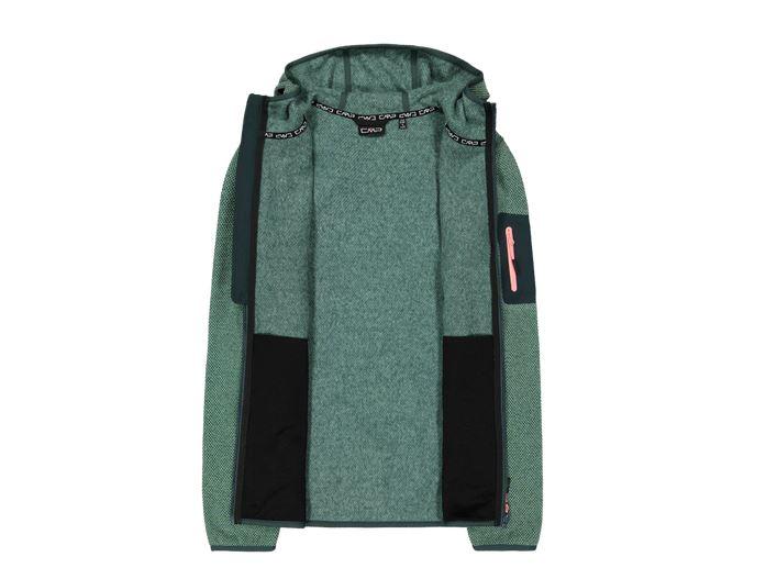 Miniatura Polar Mujer Mélange Knit-Tech Hooded Heavy - Color: Verde