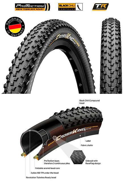 Neumatico Cross King Protection Mountainbike Kevlar 29 X 2.0  - Color: Black/Black