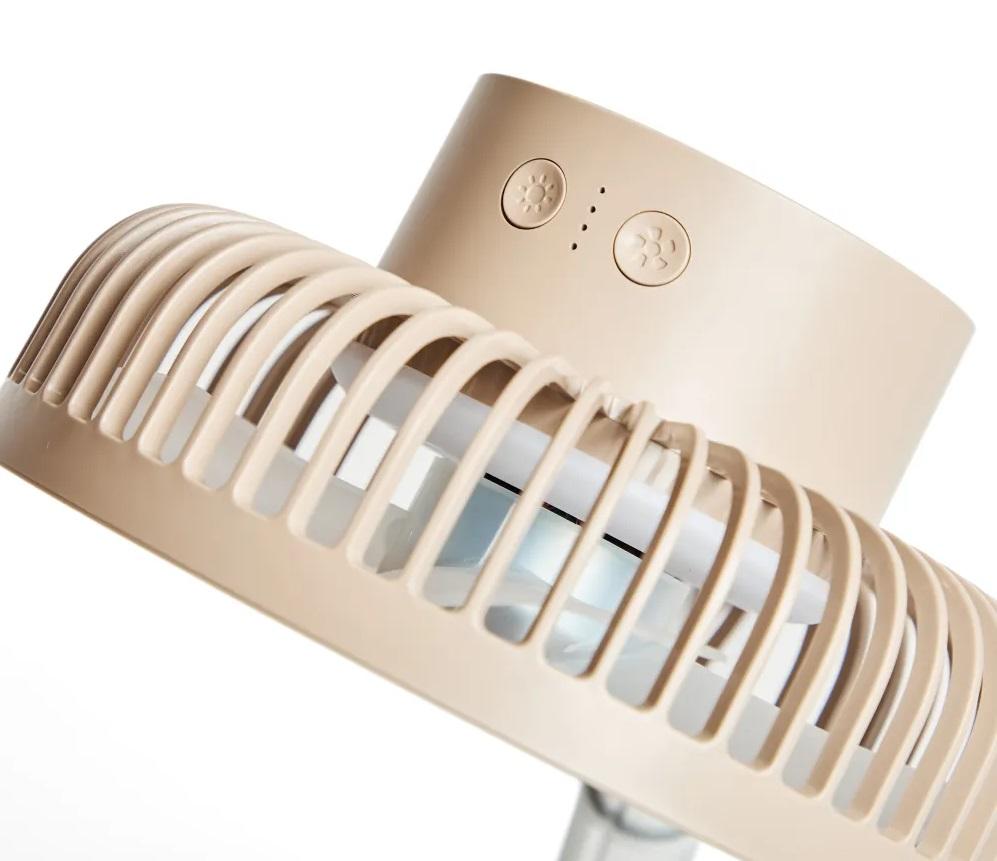 Miniatura Ventilador Portátil Con Linterna Level  - Color: Amarillo