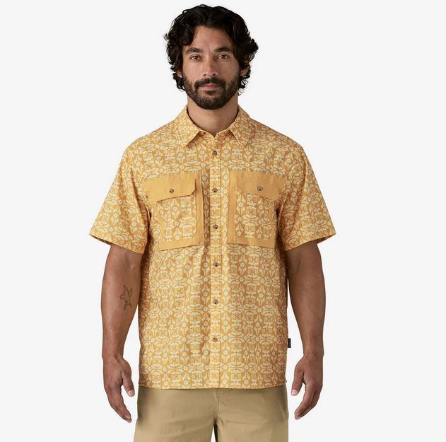 Camisa Hombre Short-Sleeved Self-Guided Sun Shirt - Color: Amarillo