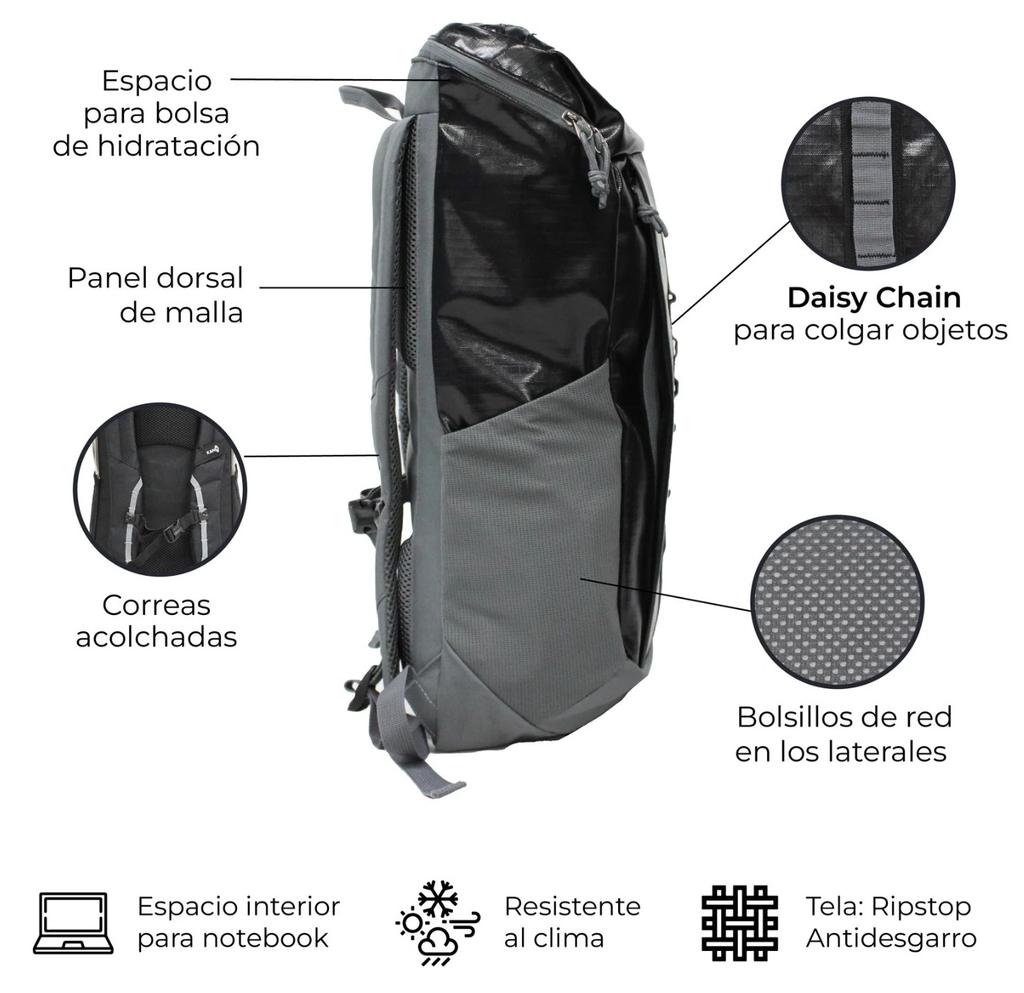 Miniatura Mochila Outdoor 25L Andes  - Color: Negro