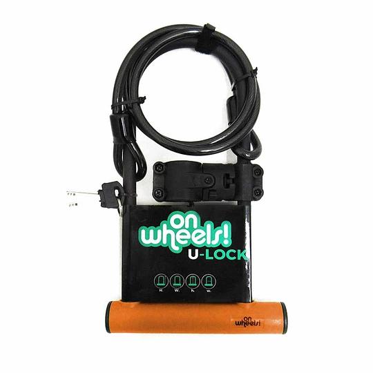 Miniatura Candado U - Lock Largo Con Piola Y Soporte - Talla: L, Color: Orange