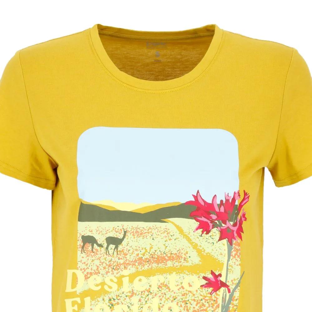 Polera Manga Corta Florido Women - Color: Amarillo