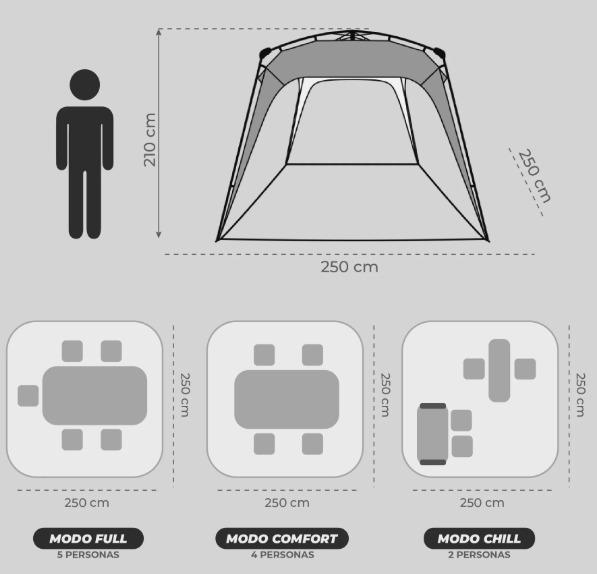 Miniatura Toldo Plegable Automático 250 X 250 -