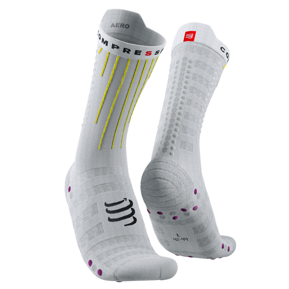 Aero Socks - Color: White/Safety Yellow/Neon Pink