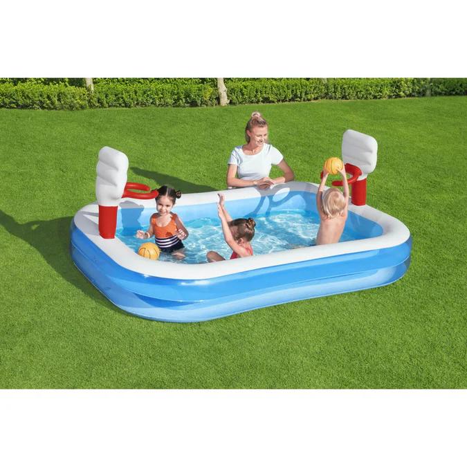 Miniatura Piscina Inflable Basketball Con Pelota 251x168x102cm -