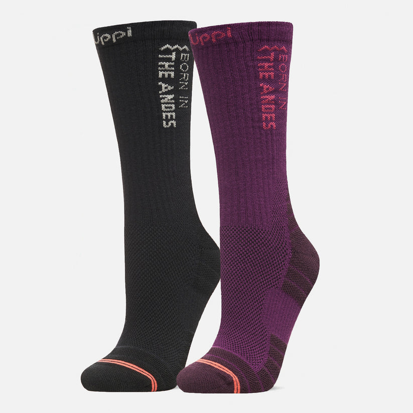 Calcetines Mujer Duo Trekking Light Pack - Color: Negro/Morado