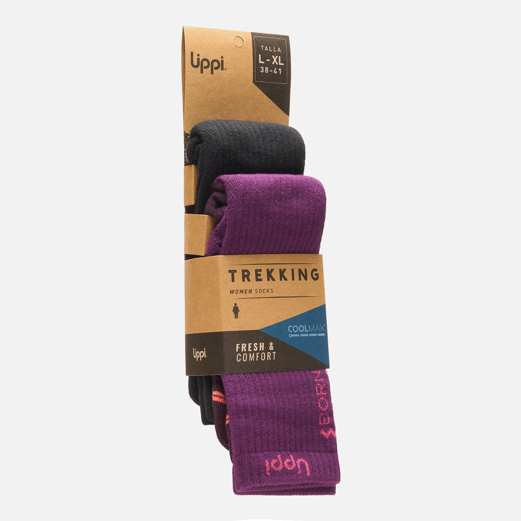 Calcetines Mujer Duo Trekking Light Pack - Color: Negro/Morado