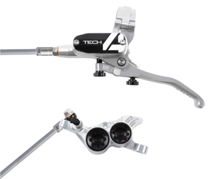 Freno Tech 4 V4 Trasero - Color: Plata-Negro