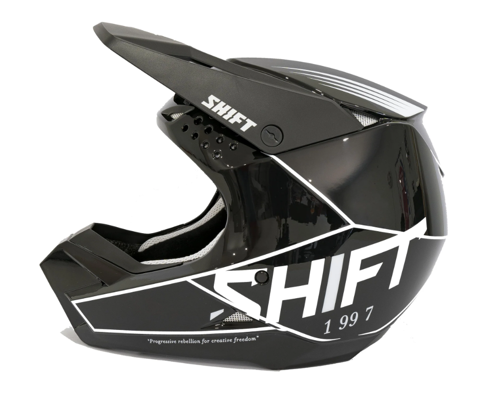 Miniatura Casco Moto White Label Bliss  - Color: Blanco-Negro