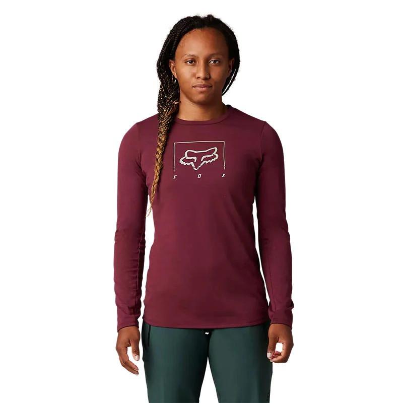 Polera Bicicleta Mujer Manga Larga Ranger Drirelease®  - Color: Burdeo