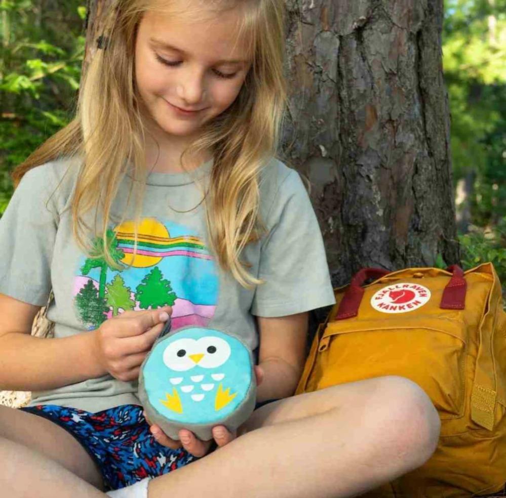 Miniatura Botiquín de primeros auxilios con forma de búho para aventuras en el jardín - Color: Celeste