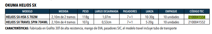 Caña Okuma Helios Hsx-S-702M -