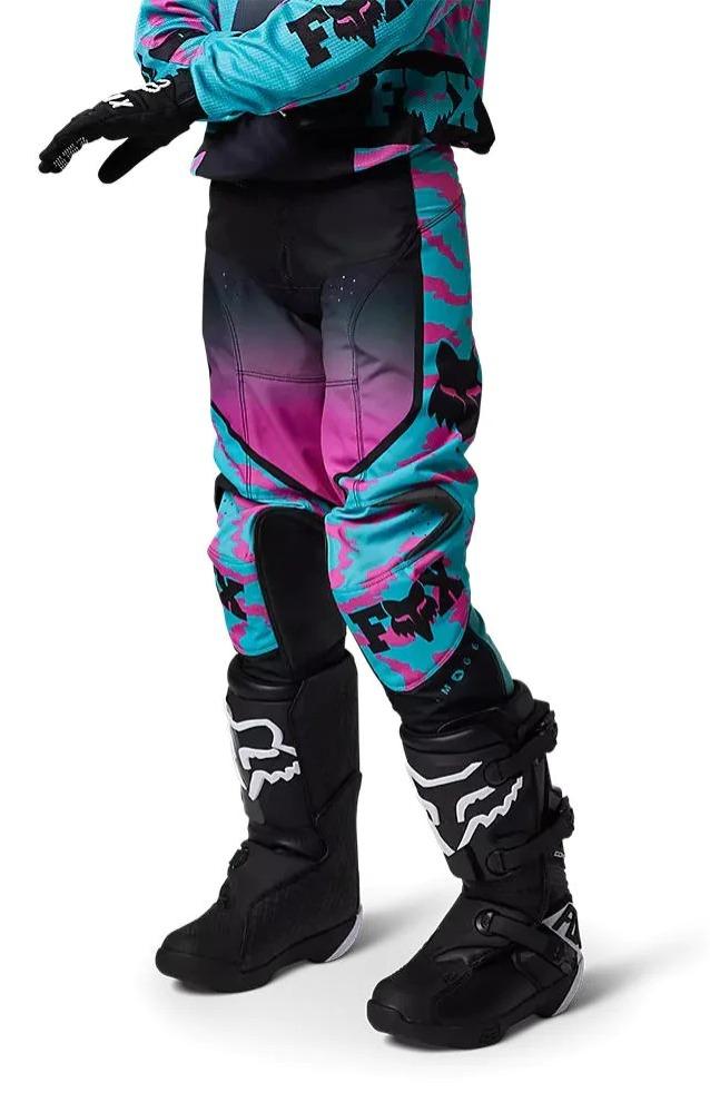 Miniatura Pantalon Moto Niño 180 Nuklr - Color: Celeste/Rosado