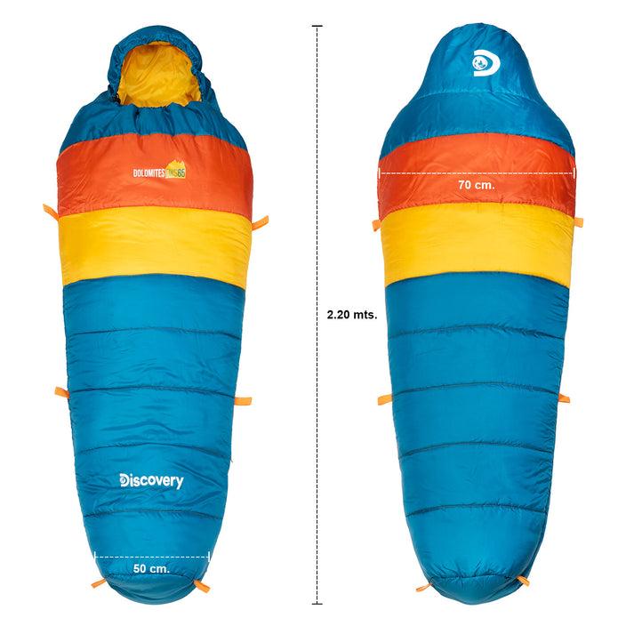 Miniatura SACO DORMIR MOMIA DOLOMITES DXS65 - Color: azul/amarillo