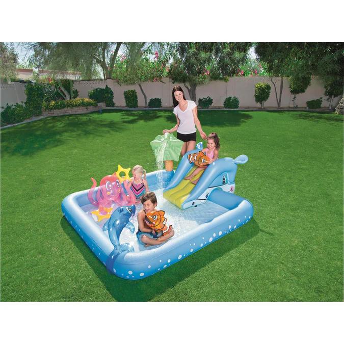 Miniatura Piscina Y Juegos Inflable Acuario 2.39Mx2.06Mx86Cms  -