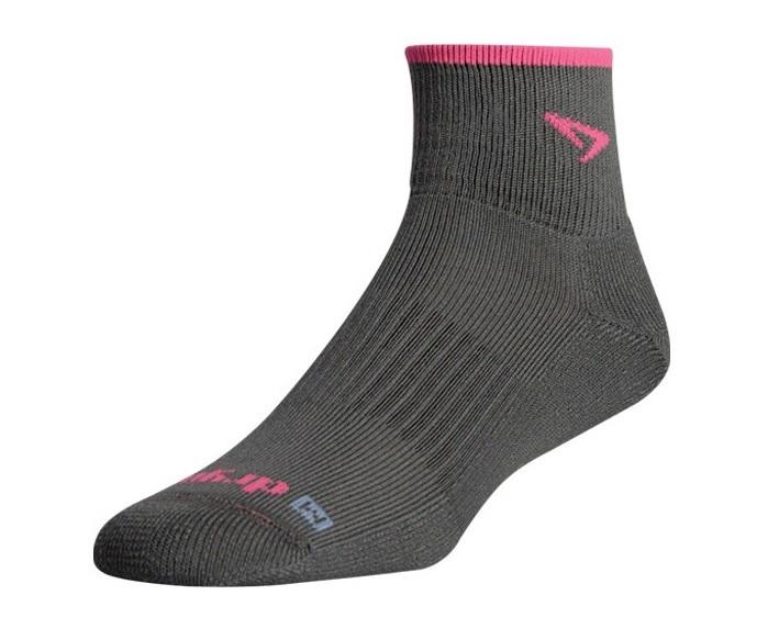 Calcetín Trail 1/4 Crew - Color: Dark Gray - Neon Pink