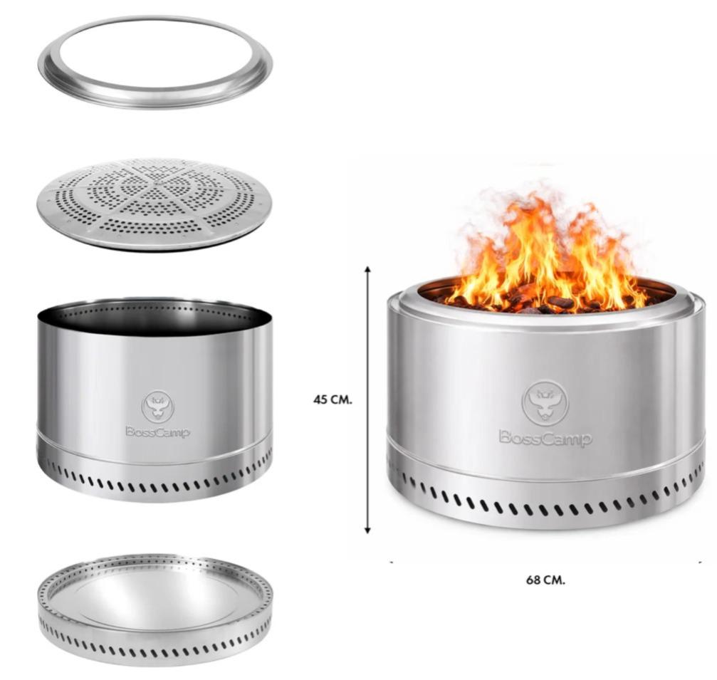 Miniatura Brasero Sin Humo Fireboss Inferno XL 68 cm - Color: Plateado