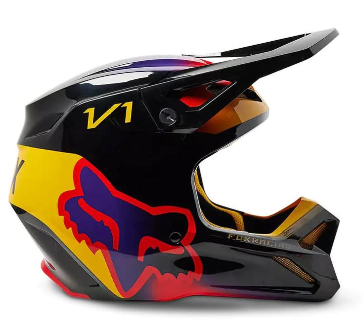 Miniatura Casco Moto V1 Toxsyk  - Color: Negro - Amarillo
