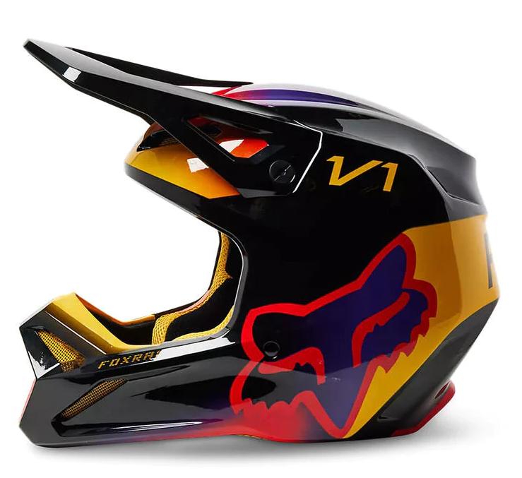 Miniatura Casco Moto V1 Toxsyk  - Color: Negro - Amarillo