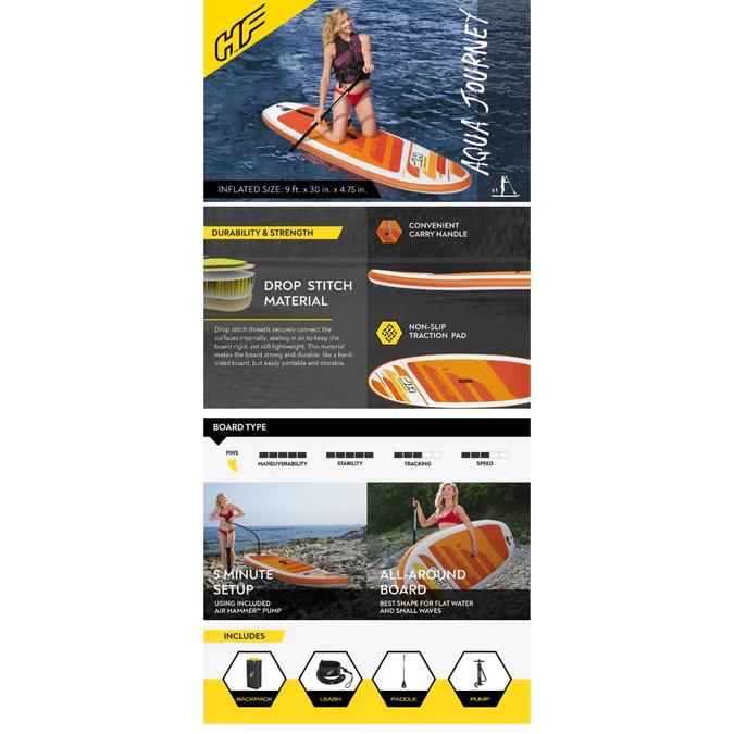 Miniatura Stand Up Paddle Inflable AquaJourney Set 274x76x12cm  -