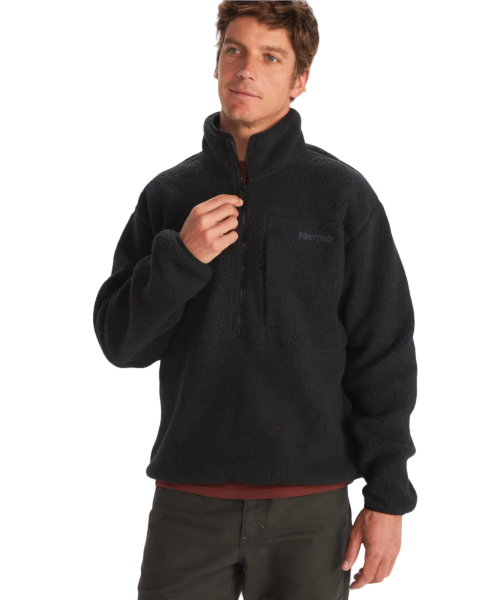Miniatura Polar Hombre Aros Fleece 1/2 Zip - Color: Negro