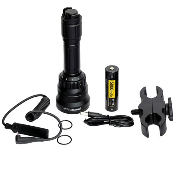 Kit Linterna Caza TH4 4 en 1 - Color: Negro