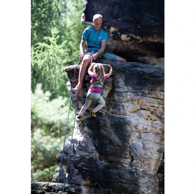 Arnés De escalada Deportiva Integral Para Niños Zuni - Color: Negro/Verde