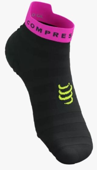 Pro Racing Socks Run Low ULTRALIGHT v4.0 - Color: Negro-Amarillo-Rosado