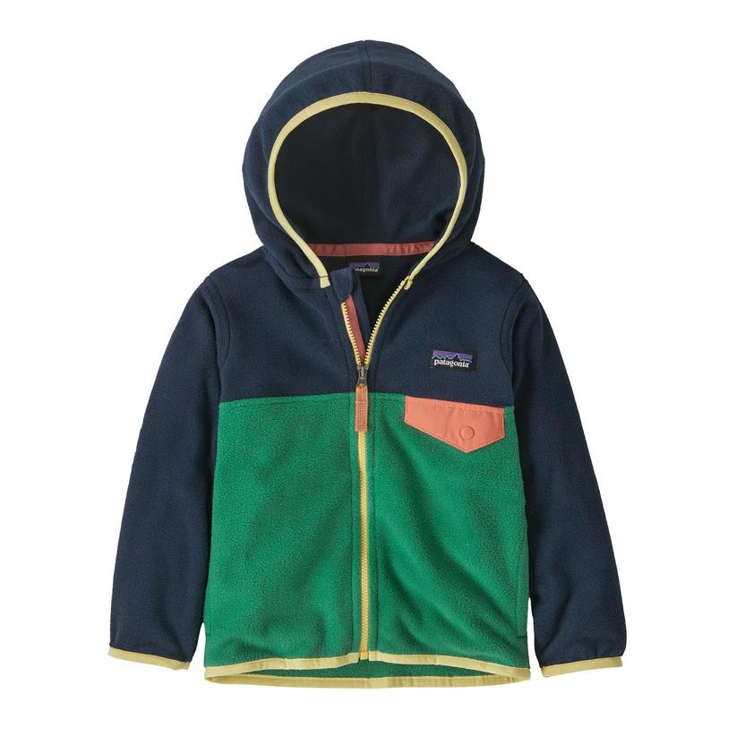 Polar De Bebé Baby Micro D Snap–T Jacket - Color: Azul-Verde