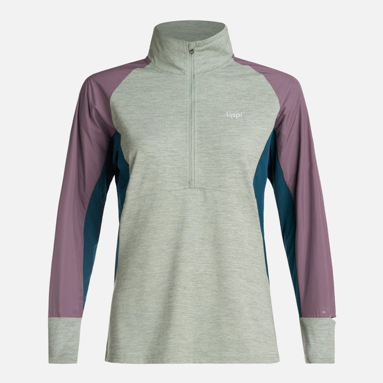 Miniatura Poleron Mujer Egger 1/4 Zip Melange - Color: Jade