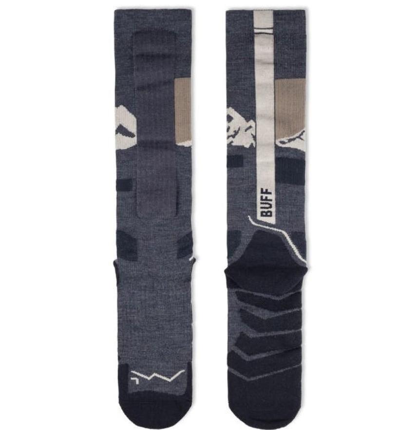 Miniatura Calcetines Lana Merino Gruesos, Caña Extra Alta - Color: Gris Oscuro