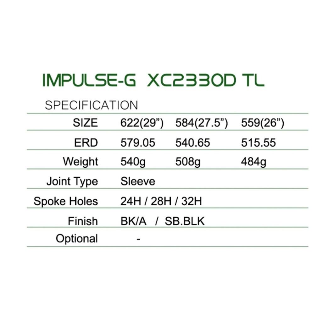 Llanta Xc2330D Tl Gravel 700C 32H Presta - Color: Negro