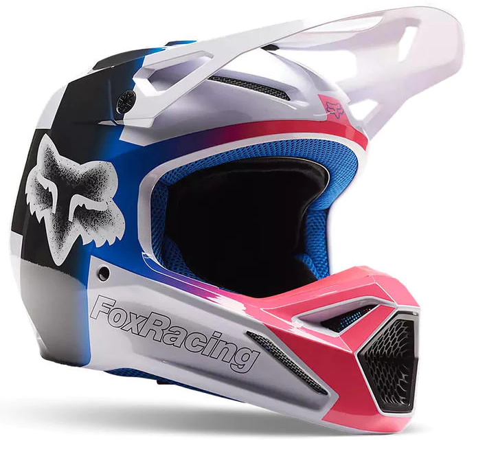 Miniatura Casco Moto V1 Horyzn  - Color: Negro-Blanco-Rosado