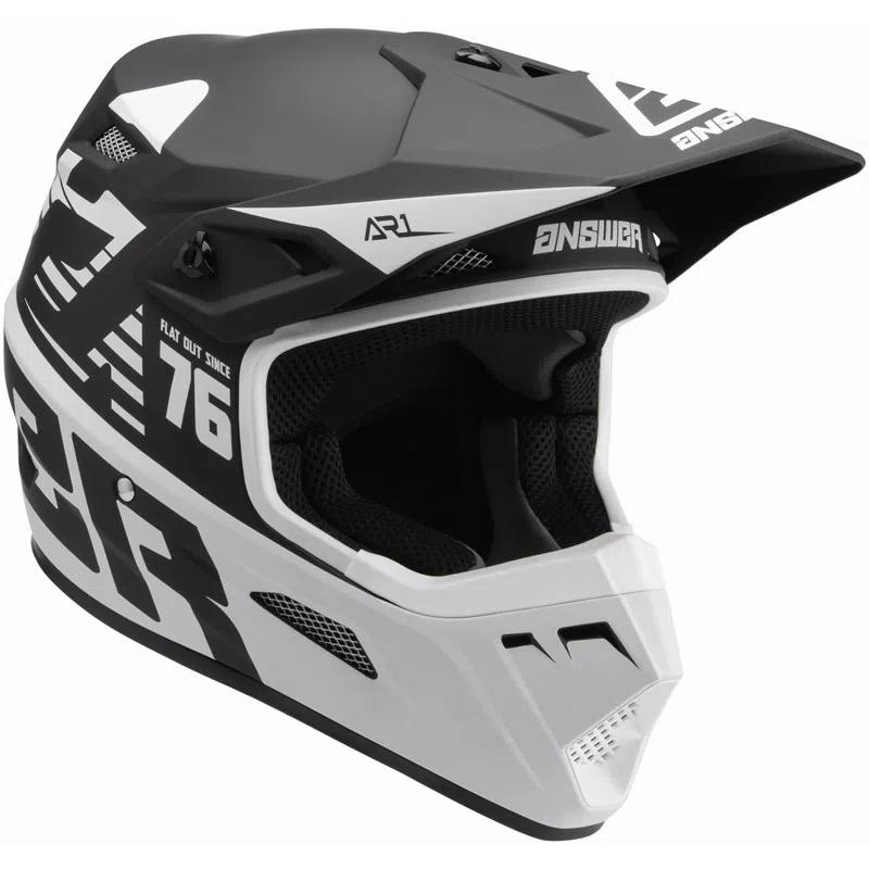 Casco Moto Mx Niño Ar-1 - Color: Negro-Blanco