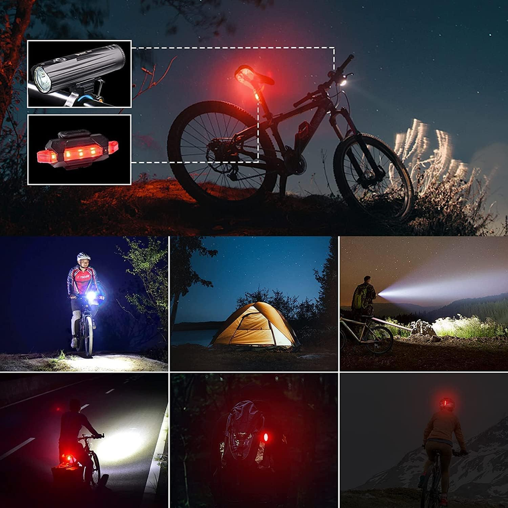 Miniatura Luz Delantera Para Bicicleta Led Recargable 1300 Lúmenes -