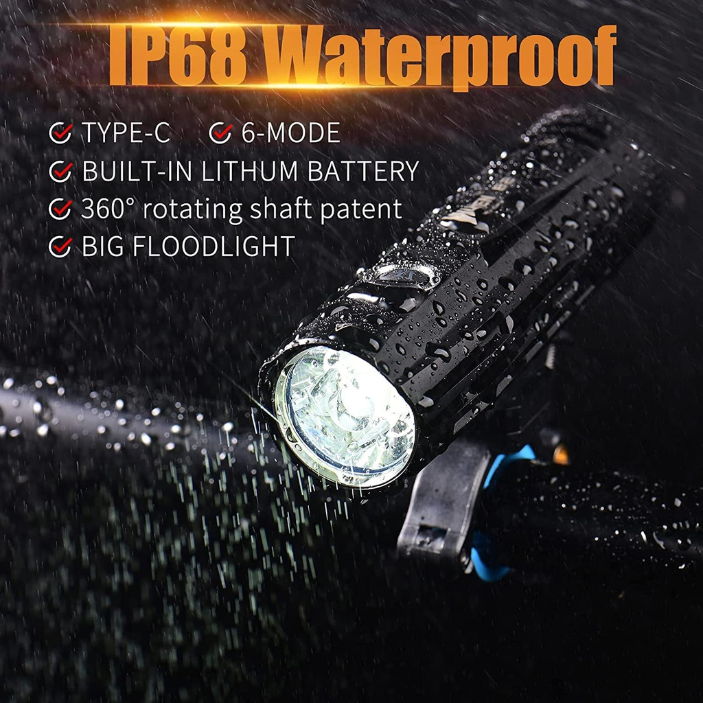 Miniatura Luz Delantera Para Bicicleta Led Recargable 1300 Lúmenes -