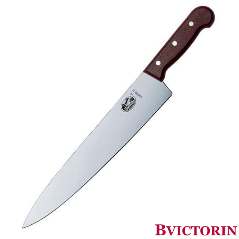 Cuchillo Cocina Medio Golpe Mango Madera 31 cm - Color: Madera